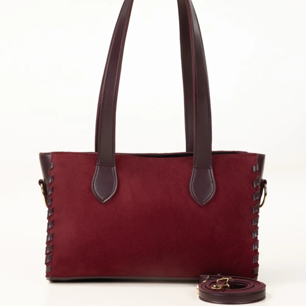 HastyBag Burgundy Suede Shoulder Bag