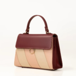HastyBag Maroon Striped Leather Handbag - Image 2