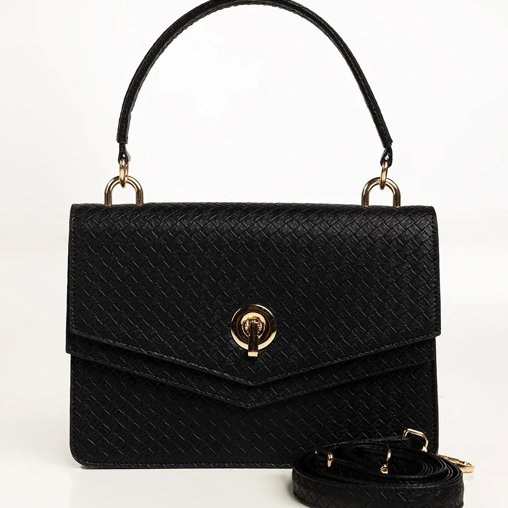 HastyBag Textured Black Crossbody Bag (2) HastyBag Textured Black Crossbody Bag - Image 1