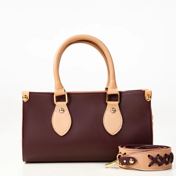 HastyBag Two Tone Maroon Handbag